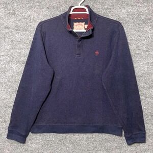 Brooks Brothers Mens XL Navy Blue 1818 Cotton Quarter Zip Pullover Sweater